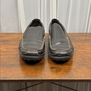 Cole Haan Mens Black Leather Slip On Loafers Comfort Casual‎ Driving Shoes